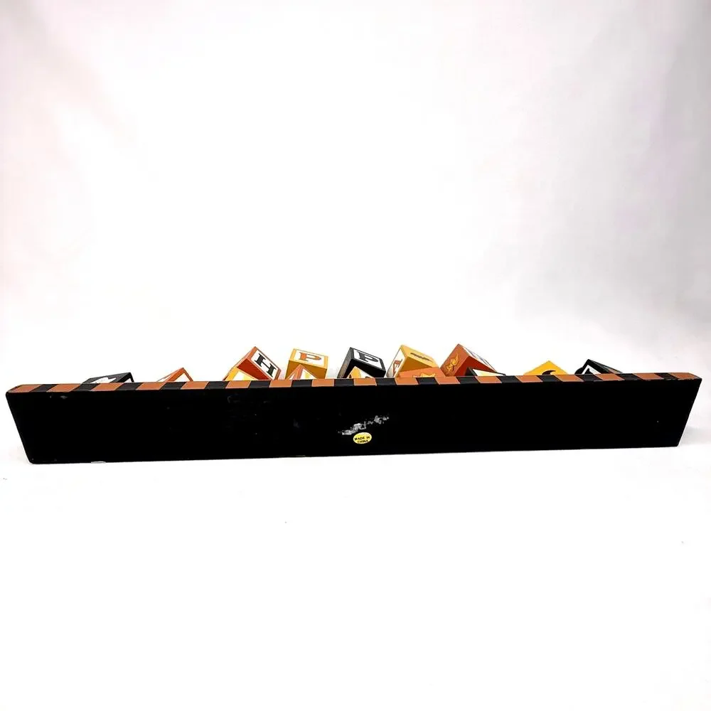 Vintage Happy Halloween Rotating Block Sign